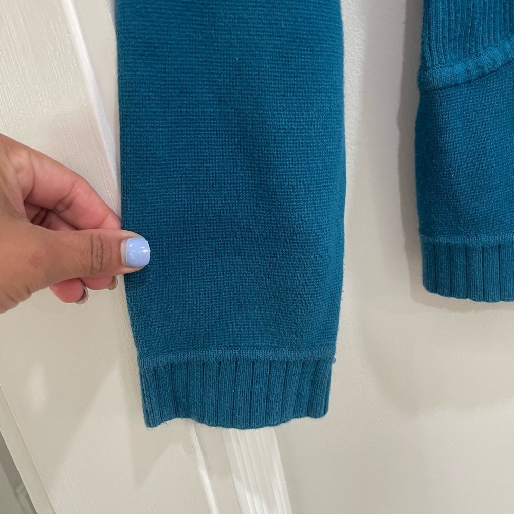 Talbots Teal Button-Up Sweater - Picture 3 of 10